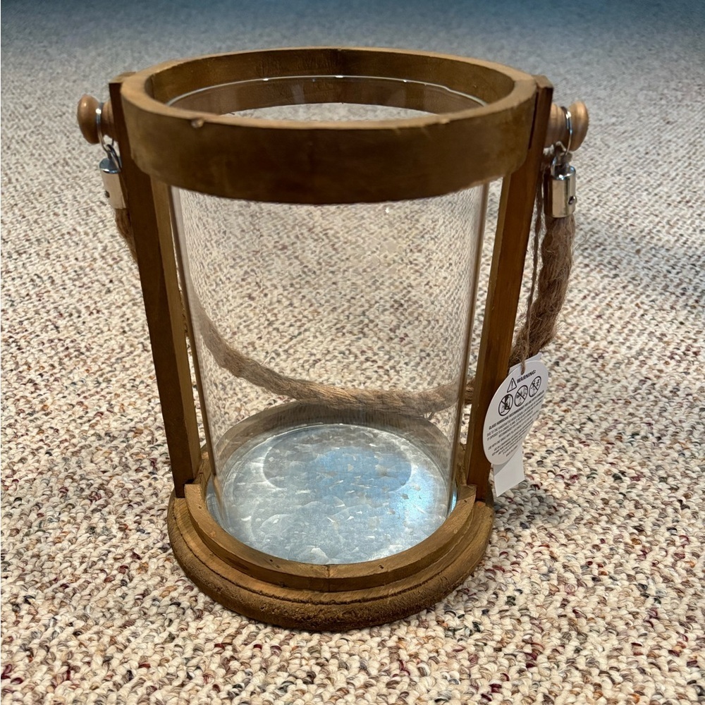 Rustic Brown Glass Hurricane Candle Holder